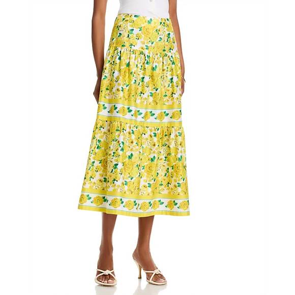 NEW GENERATION LOVE mondo floral poplin skirt in floral fantasy white